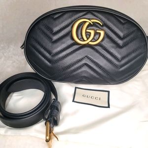 GUCCI Marmont Black Leather Bag